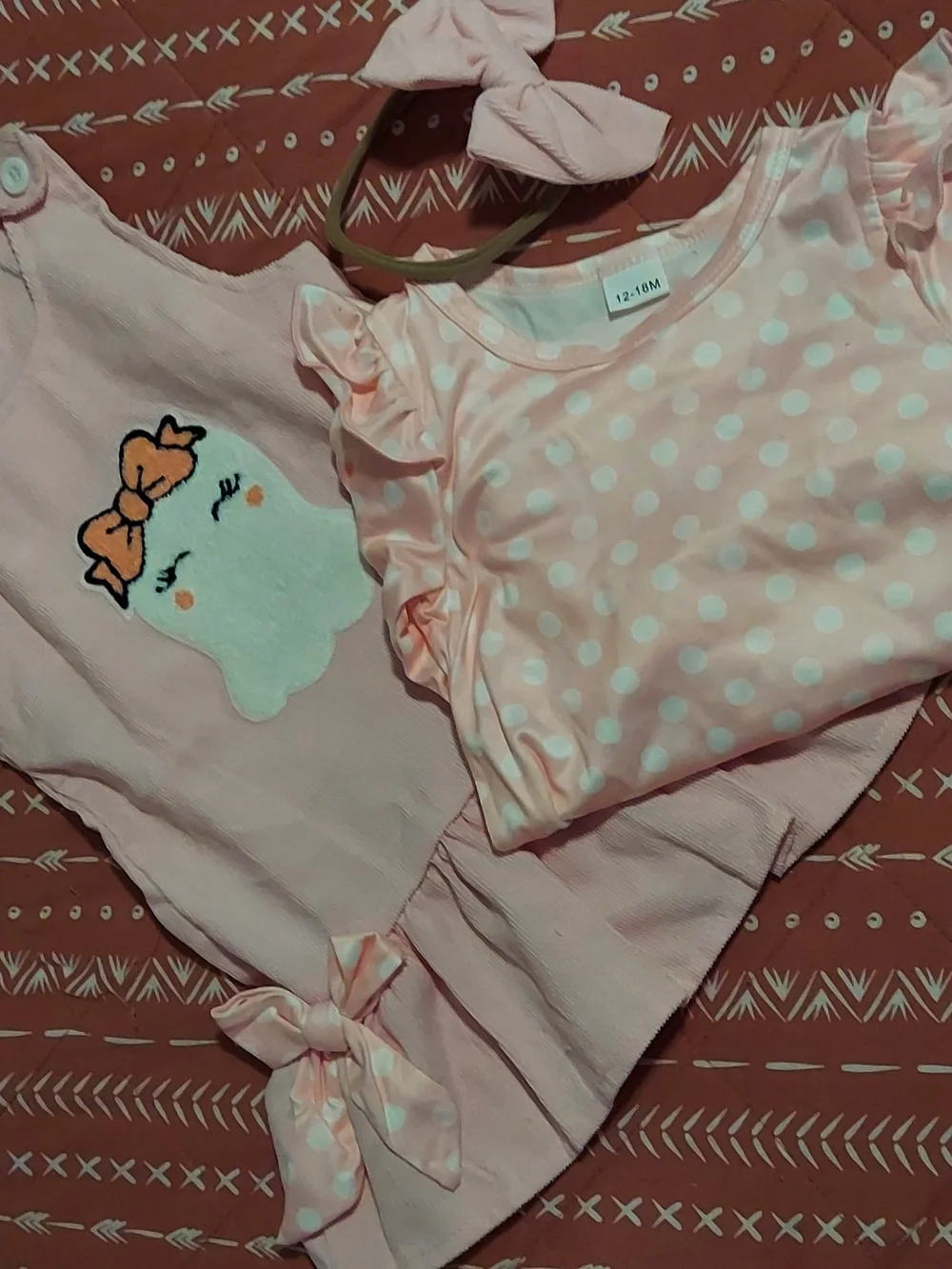 Pink Dress & Polka Dot Bodysuit Set with Bow